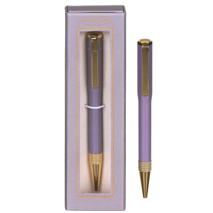 Pens & Pencils | Designworks Ink Designworks Ink Dusty Lilac & Gold Boxed Ballpoint Pen