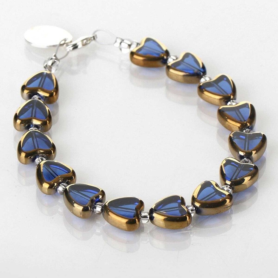 Bracelets | Carrie Elspeth Carrie Elspeth Blue Gold Edged Hearts Bracelet