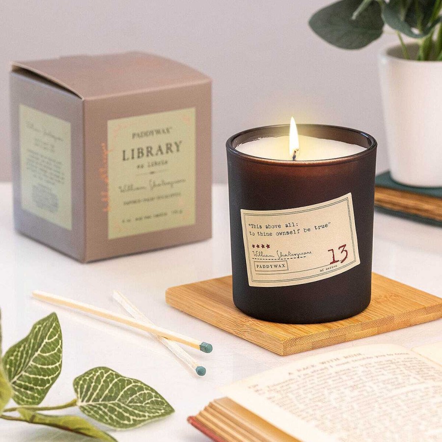 Ceramic Candles | Paddywax Paddywax Library 170G William Shakespeare Boxed Soy Candle