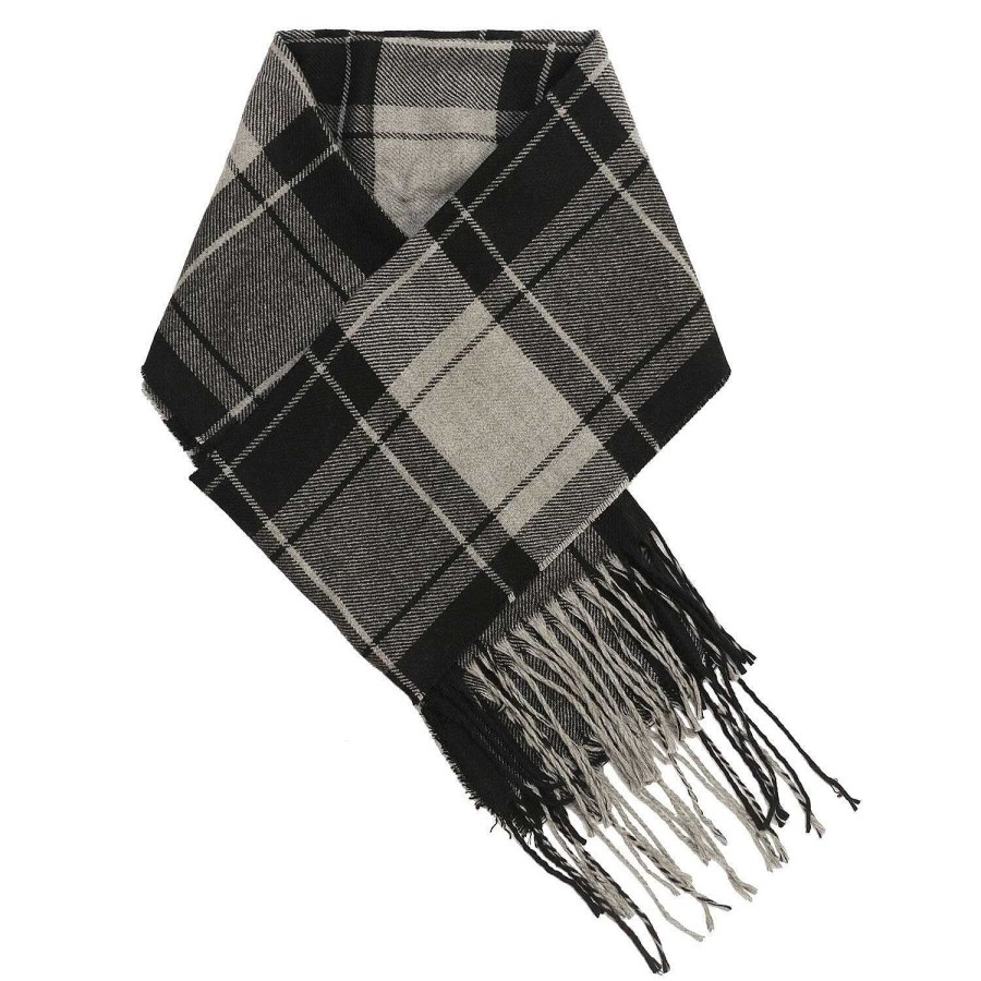 Scarves | Temptation Temptation Black Plaid Men'S Scarf