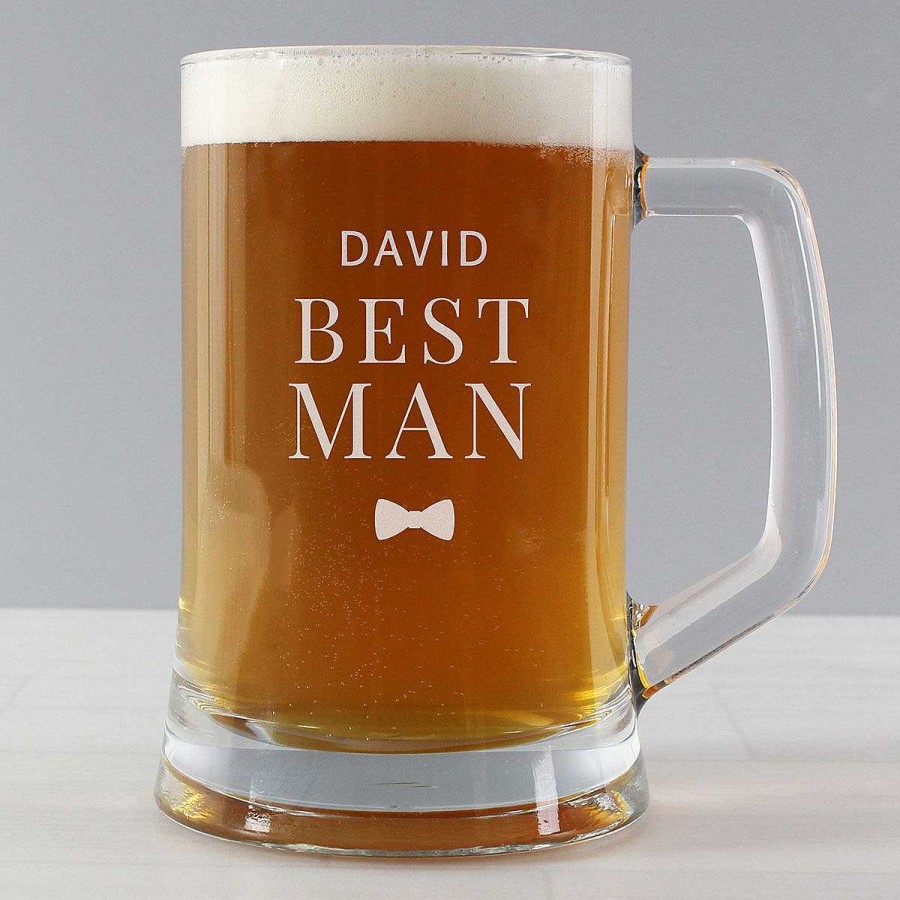 Glassware | Temptation Gifts Personalised Best Man Pint Stern Tankard