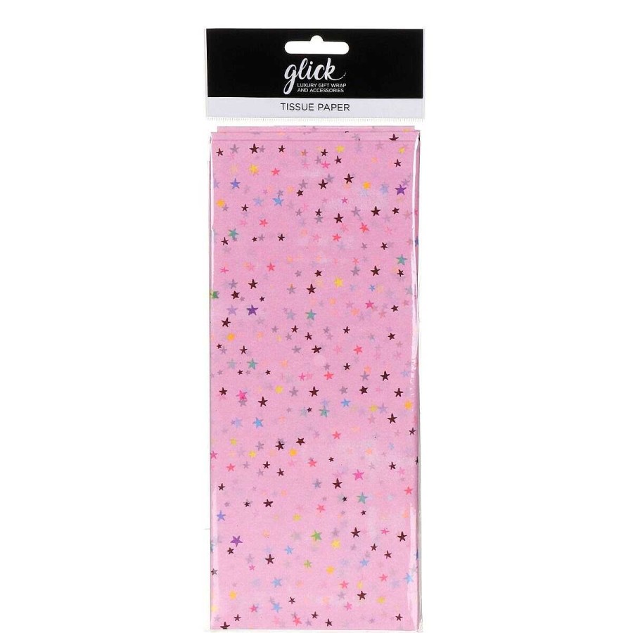 Wrapping Paper | Glick Glick Paper Salad Pink Stars Tissue Paper