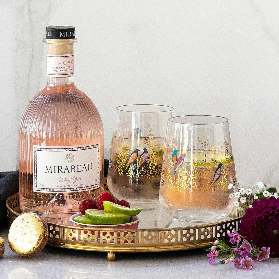 Wine Accessories | Sara Miller Sara Miller Chelsea Gold Set Of Two Tumbler Glasses