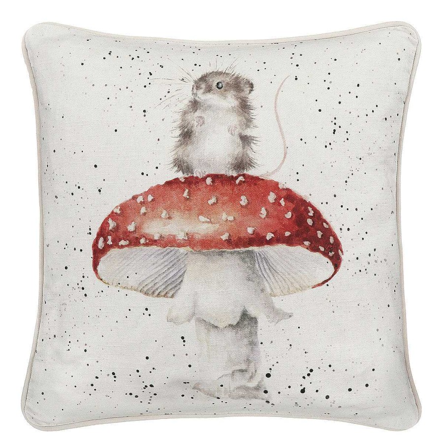 Soft Furnishings | Wrendale Wrendale 'He'S A Fun-Gi' Mouse Square Cushion