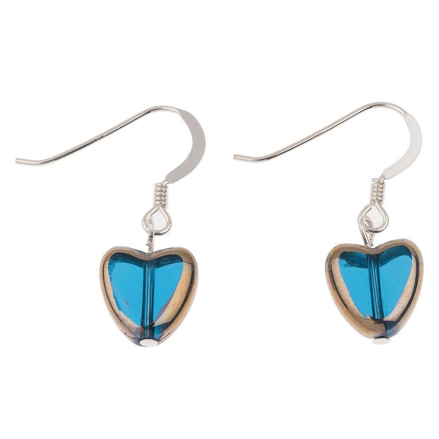 Earrings | Carrie Elspeth Carrie Elspeth Teal Gold Edged Hearts Earrings