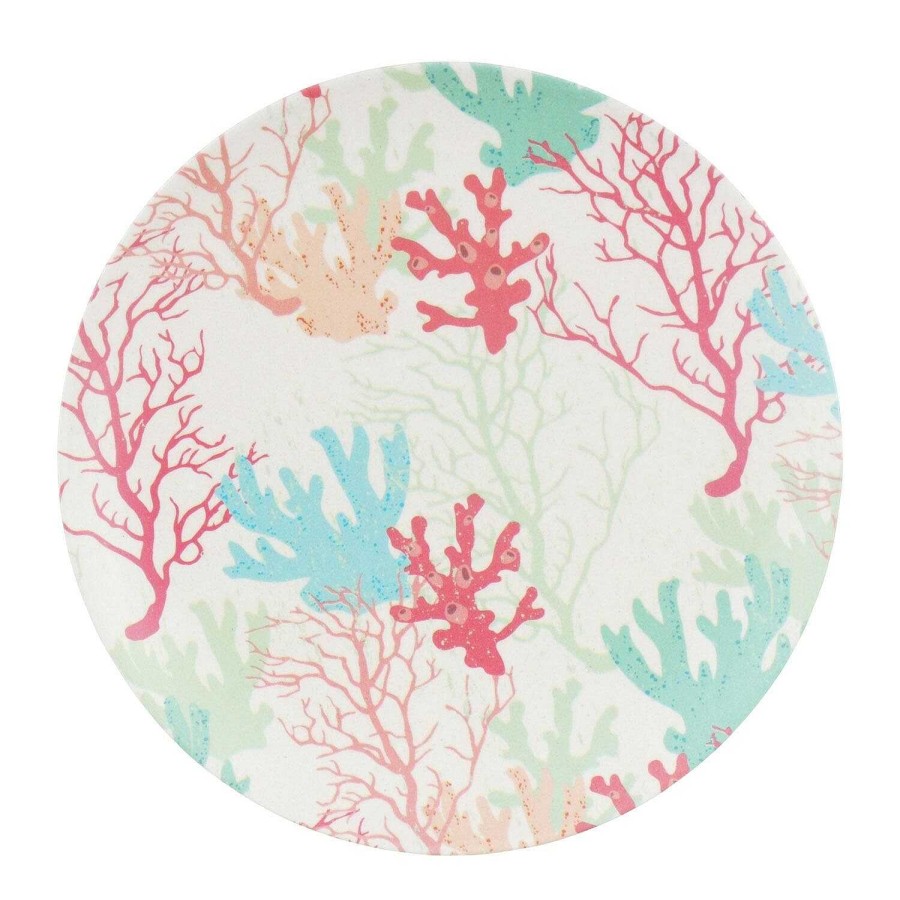 Plates | Temptation Temptation Bamboo Fibre Coral 8 Inch Plate