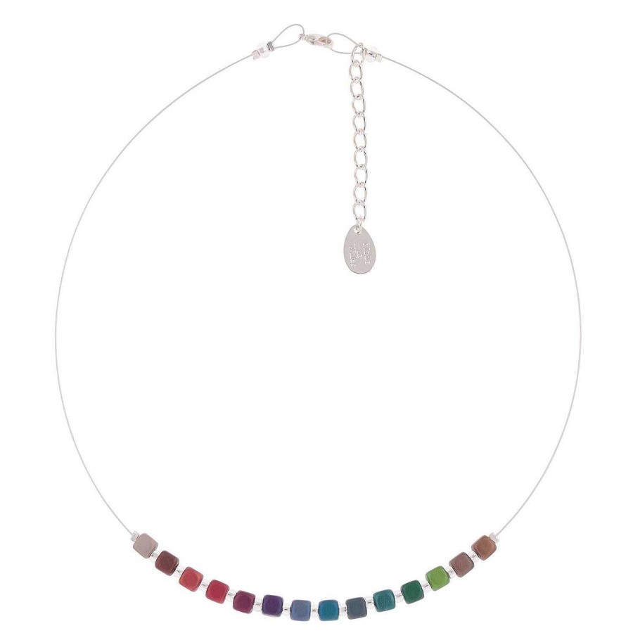 Necklaces | Carrie Elspeth Carrie Elspeth Rainbow Satin Cubes Links Necklace