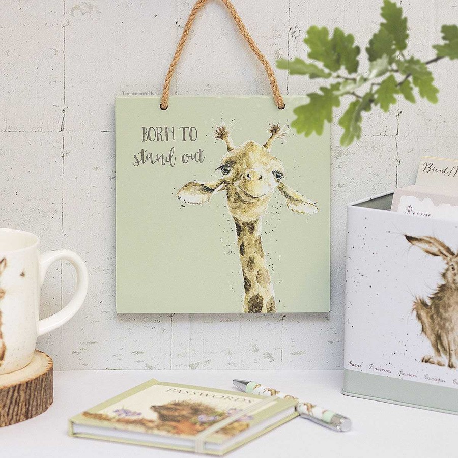 Plaques & Signs | Wrendale Wrendale 'Born To Stand Out' Giraffe Wooden Plaque