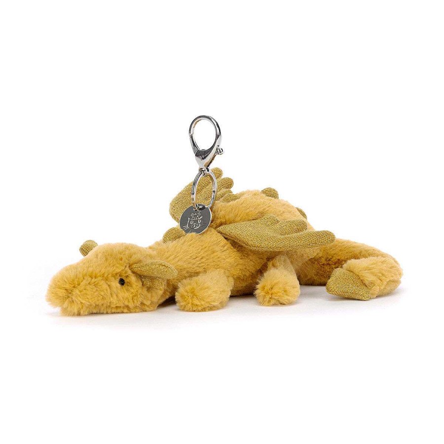 Keyrings & Bag Charms | Jellycat Jellycat Golden Dragon Bag Charm