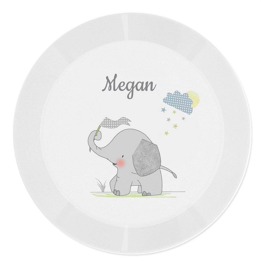 Personalised / Experience | Temptation Gifts Personalised Hessian Elephant Plastic Plate