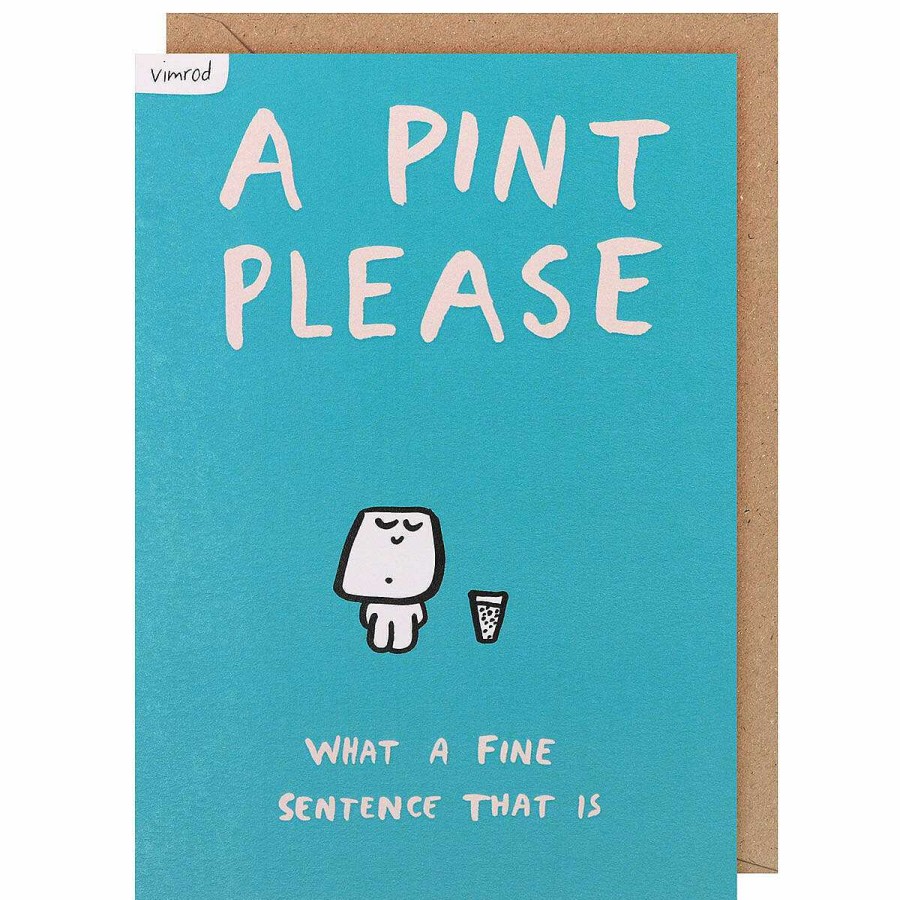 Typographic Cards | Vimrod Vimrod Pint Please Greetings Card