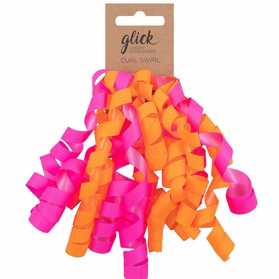 Bows | Glick Glick Neon Pink & Orange Curl Swirl