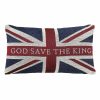 Soft Furnishings | Temptation Gifts King Charles Iii Coronation 'God Save The King' Rectangular Chenille Cushion