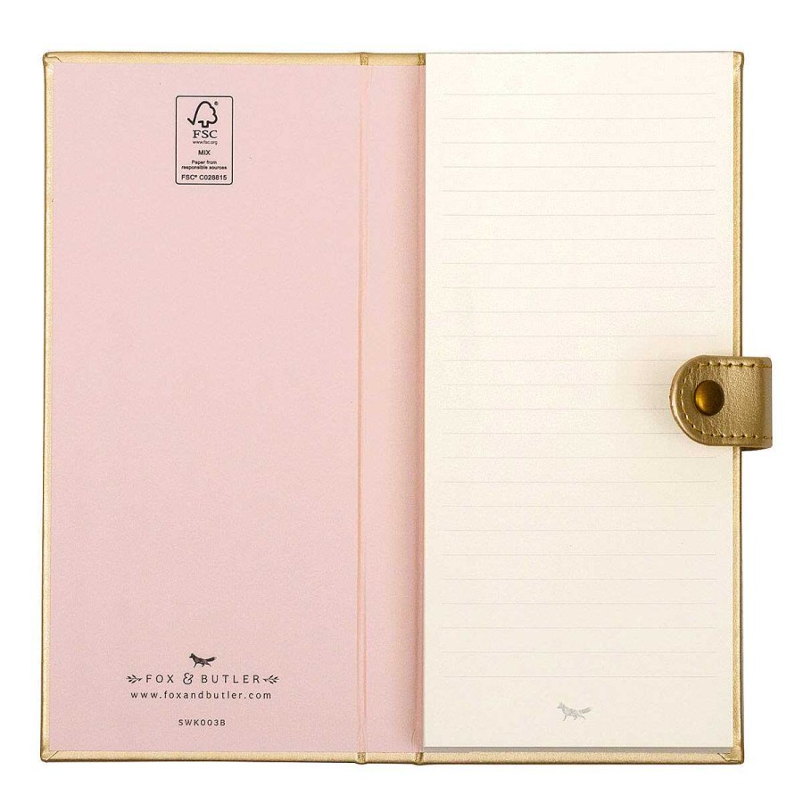 Memo Pads & Jotters | Fox & Butler Fox & Butler 'Note To Self' Gold Luxury Slim Notepad