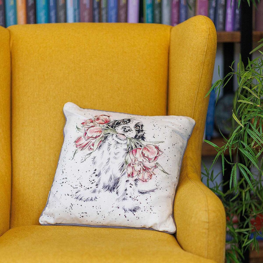 Soft Furnishings | Wrendale Wrendale 'Blooming With Love' Dog Square Cushion