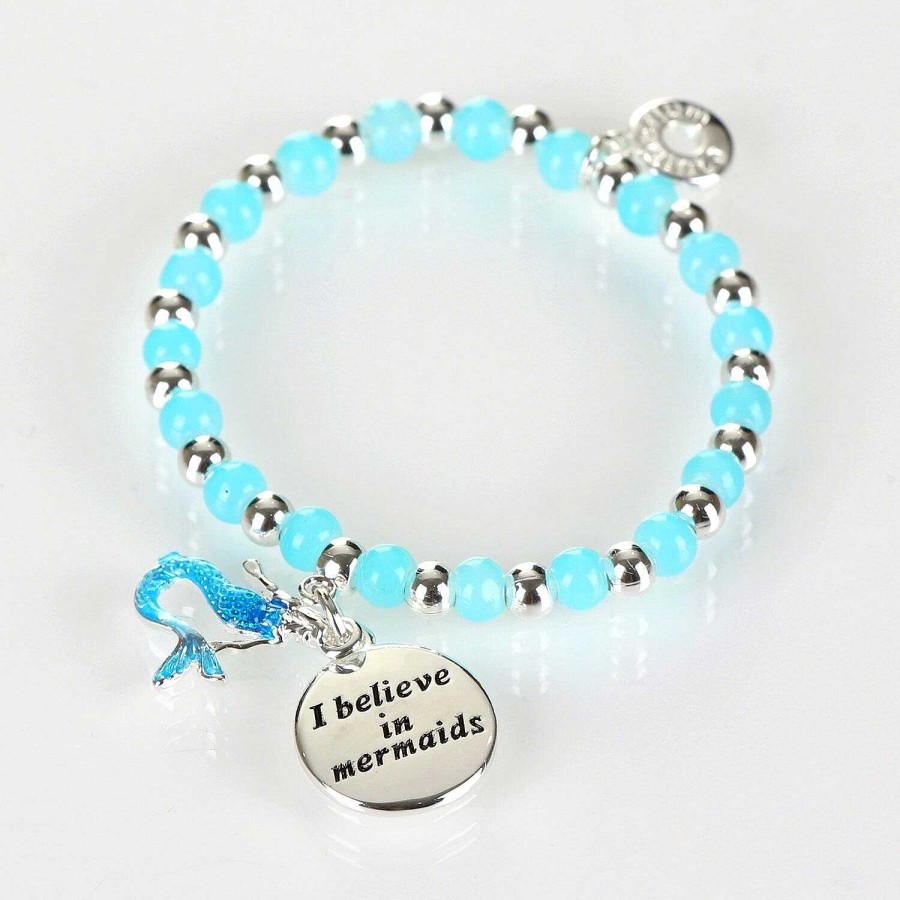 For Little Girls | Equilibrium Equilibrium Girls Silver Plated Blue Mystical Bead Bracelet