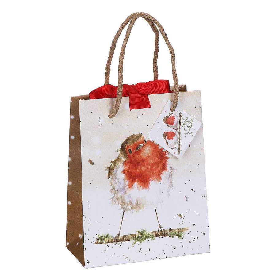 Small Gift Bags | Wrendale Wrendale 'Christmas Robin' Small Gift Bag