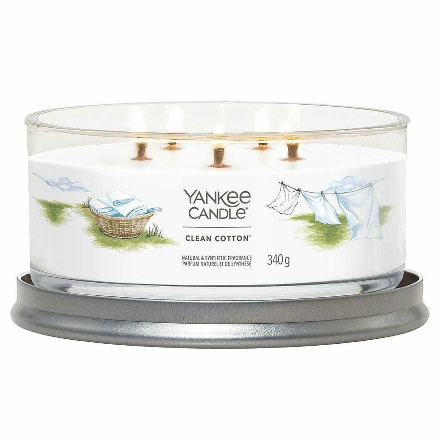 Glass Candles | Yankee Candle Yankee Candle Clean Cotton Signature Multi-Wick Tumbler Candle