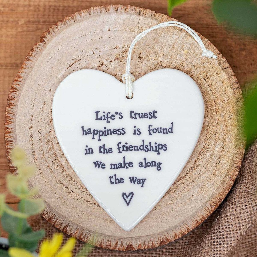 Plaques & Signs | East of India East Of India Life'S Truest Happiness... Porcelain Heart