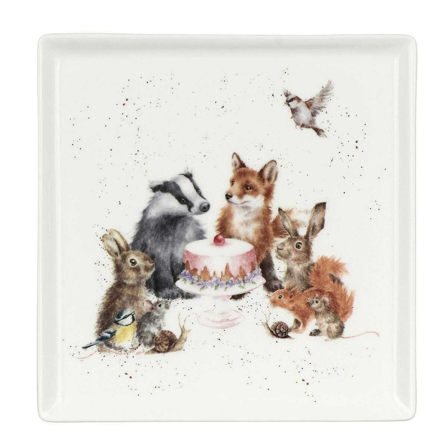 Plates | Wrendale Wrendale 7 Inch Square Plate - Woodland Party