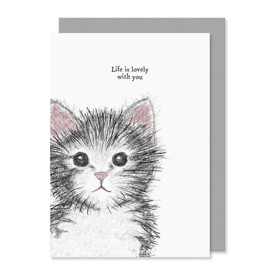 Romantic Cards | East of India East Of India 'Life Is Lovely With You' Cat Card