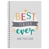 Personalised Gifts | Temptation Gifts Personalised 'Best Teacher Ever' A5 Notebook