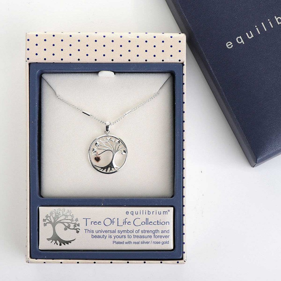 Necklaces | Equilibrium Equilibrium Two Tone Tree Dangly Heart Necklace