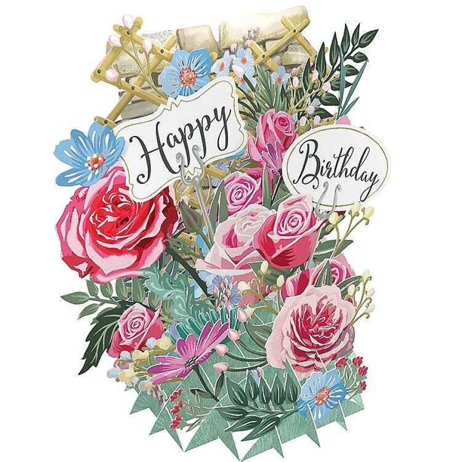 Cards For Her | Me & McQ Me & Mcq "Happy Birthday Flowers" 3D Card