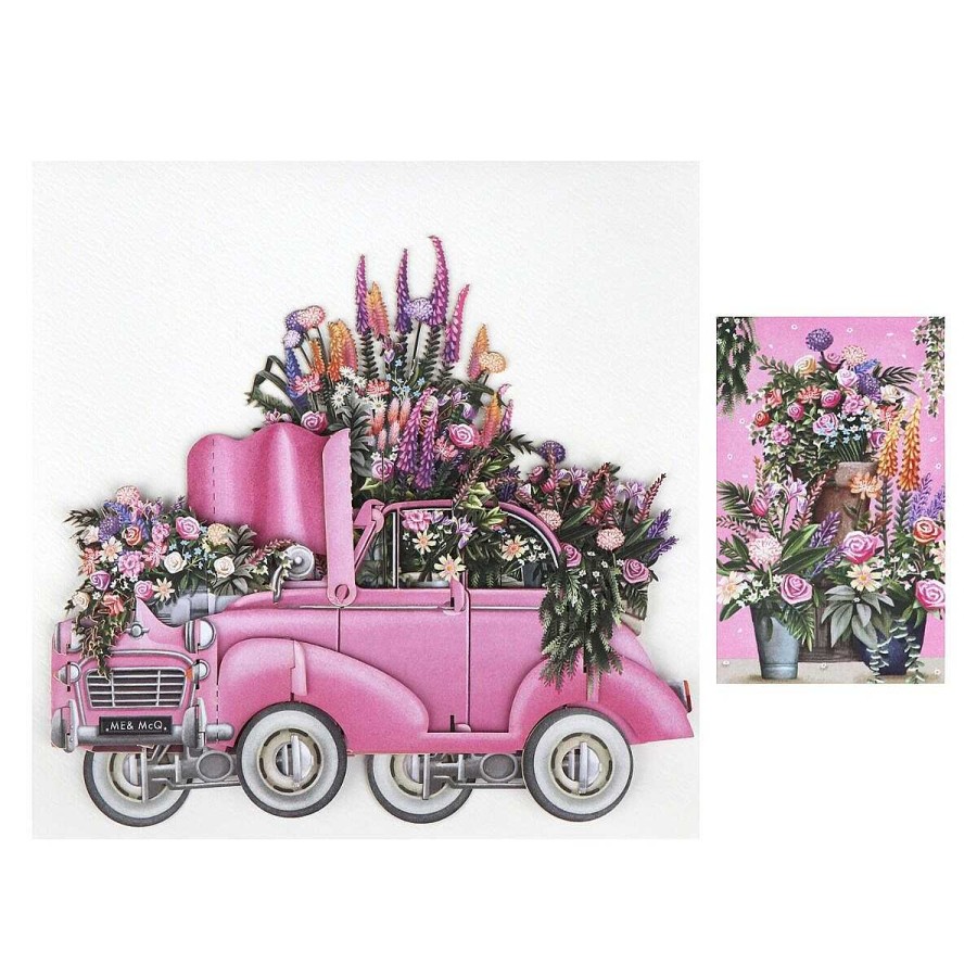 Floral Cards | Me & McQ Me & Mcq 'The Pink Flower' Car 3D Greetings Card