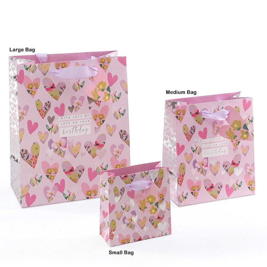 Gift Bags, Tags & Ribbons | Glick Glick Stephanie Dyment Hearts Medium Gift Bag