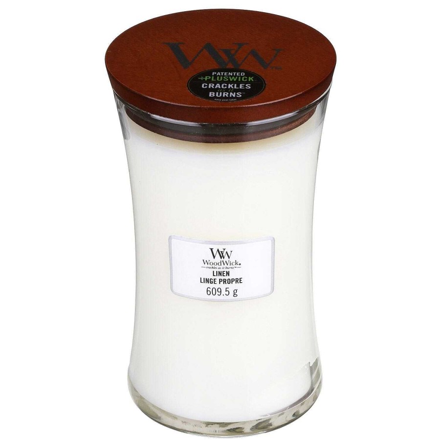 Candles & Fragrance | WoodWick Woodwick Linen Large Hourglass Candle