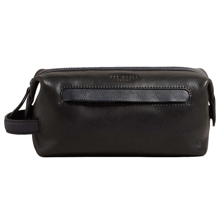 Wash Bags | Ted Baker Ted Baker Raylon Black Waxy Leather Washbag