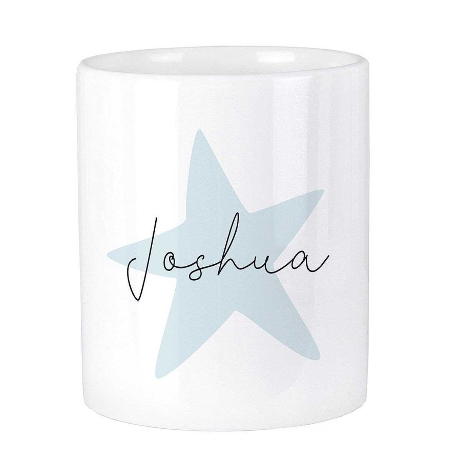 Personalised Gifts | Temptation Gifts Personalised Blue Star Ceramic Storage Pot