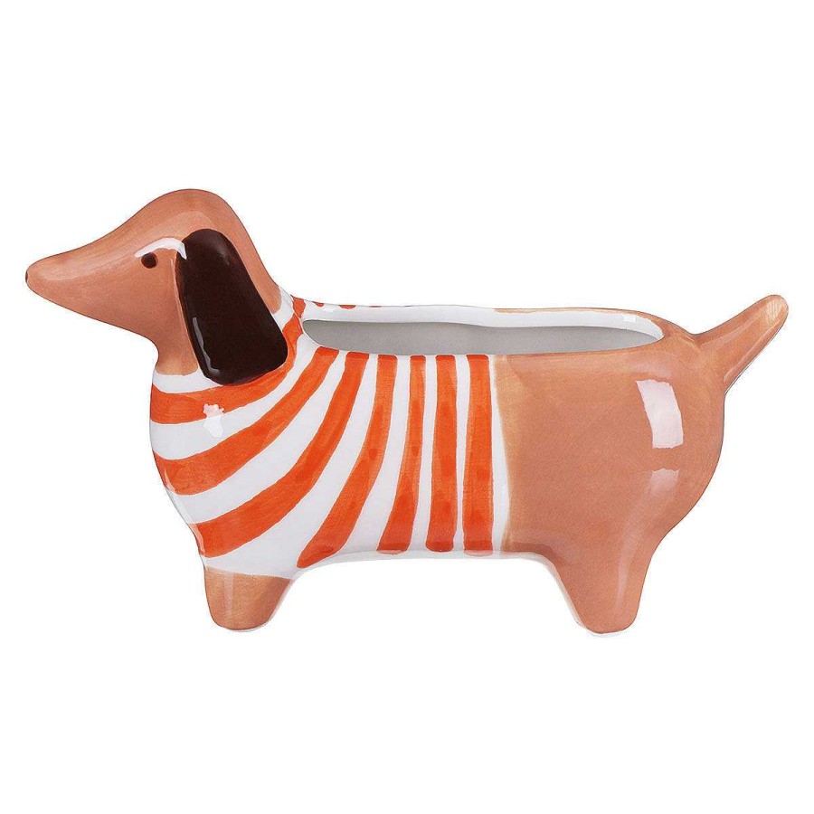 Flower Vases | Joules Joules The Bright Side Dachshund Plant Pot