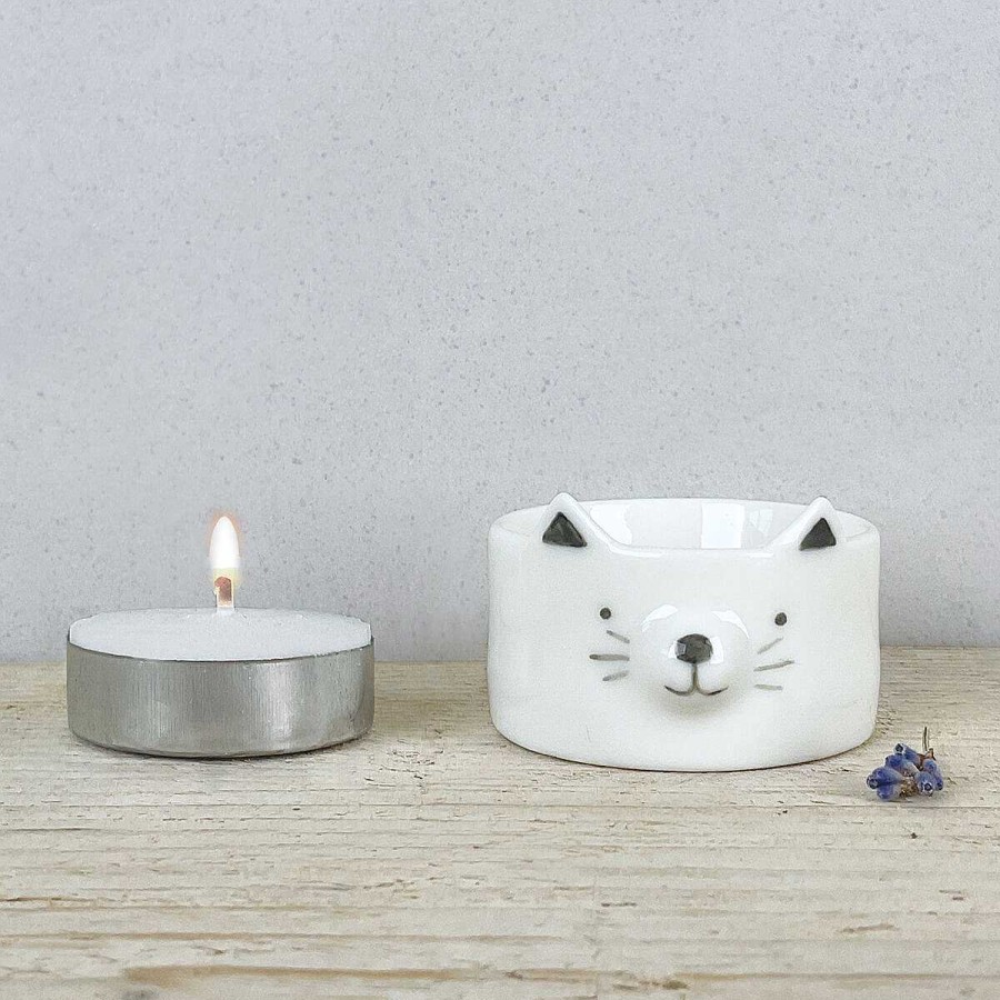 Candle Accessories | East of India East Of India Animal Tea Light Holder Cat