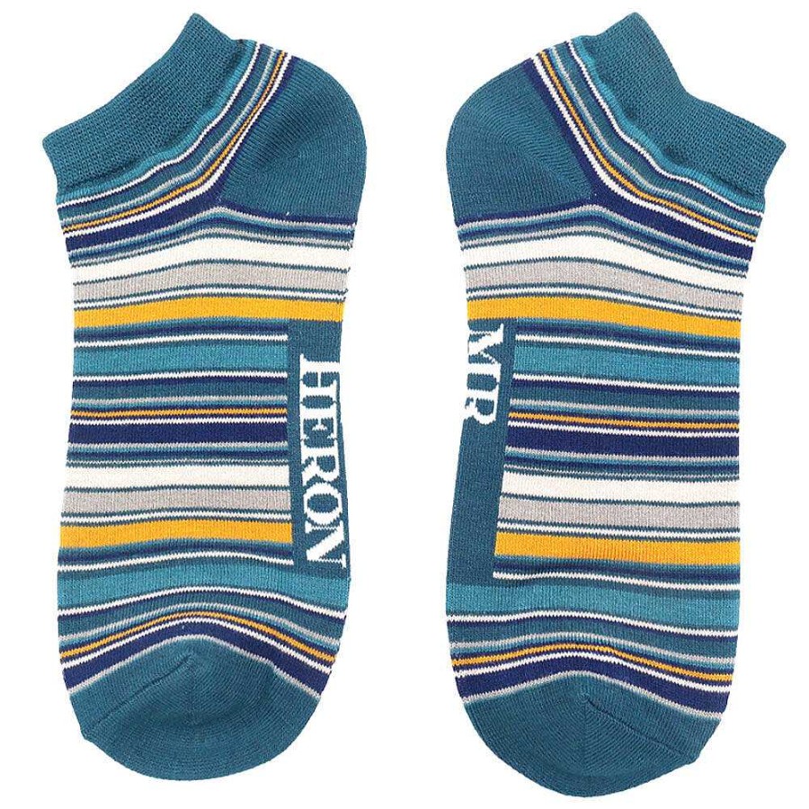 For Men | Mr Heron Mr Heron Denim Stripes Men'S Bamboo Trainer Socks