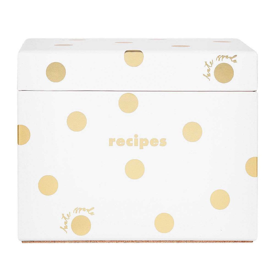 Kitchen Stationery | Kate Spade New York Kate Spade New York Gold Dot With Script Recipe Box