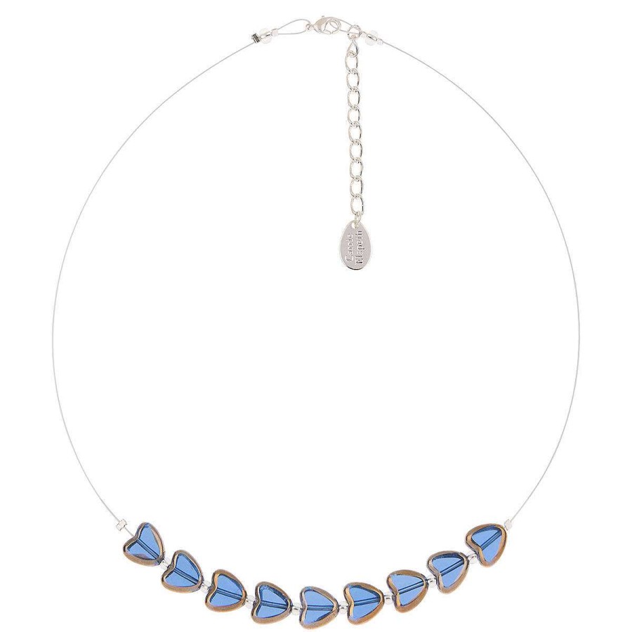 Necklaces | Carrie Elspeth Carrie Elspeth Carrie Elspeth Blue Gold Edged Hearts Necklace