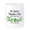 Personalised Gifts | Temptation Gifts Personalised Teacher 'Thanks For Helping Me Grow' Ceramic Storage Pot