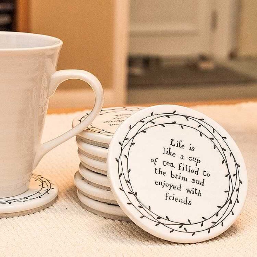 Coasters & Placemats | East of India East Of India Life Takes You Porcelain Leaf Coaster