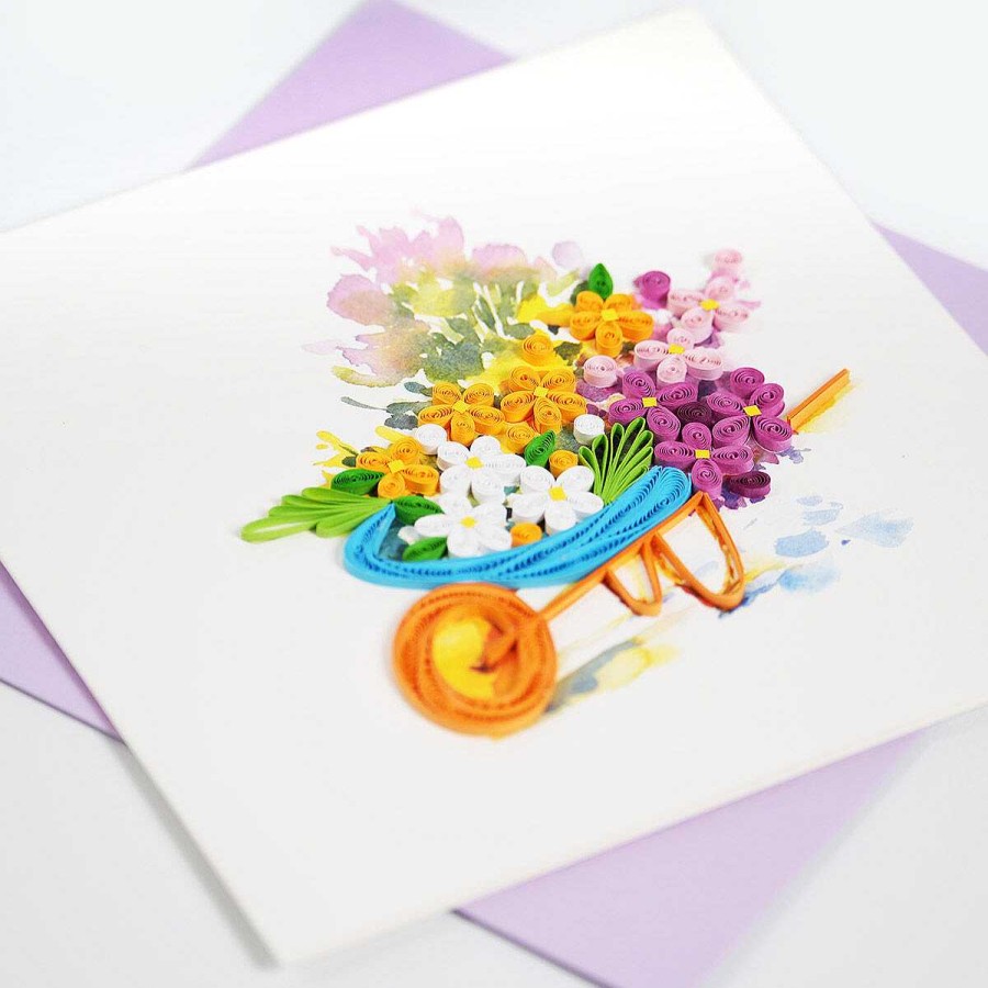 Quilling Cards | Origamo Origamo Quilling 'Flower Wheelbarrow' Card