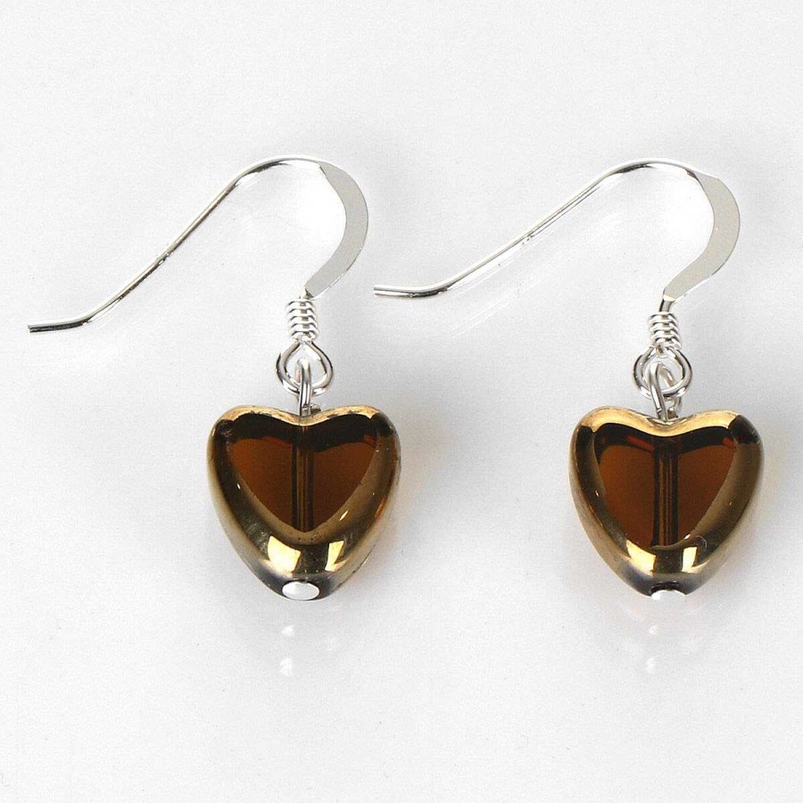 Earrings | Carrie Elspeth Carrie Elspeth Sepia Gold Edged Hearts Earrings