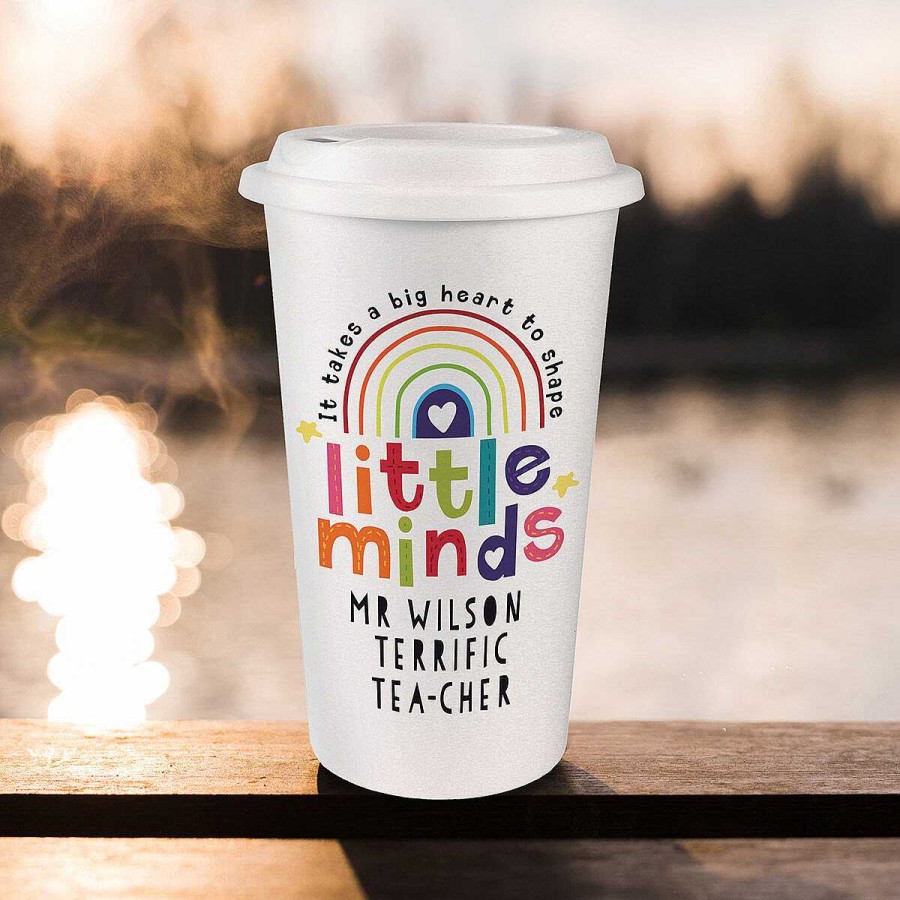 Personalised Gifts | Temptation Gifts Personalised Teacher 'Shape Little Minds' Travel Mug