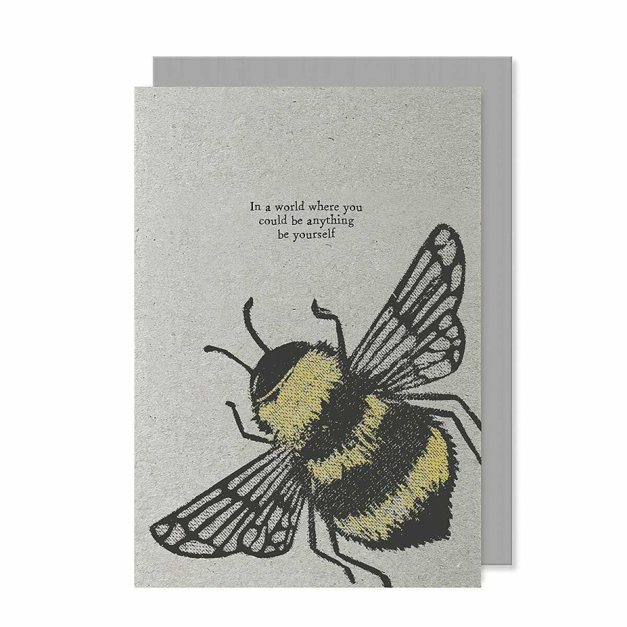 Inspirational | East of India East Of India Block Print 'Be Yourself ' Bee Greetings Card