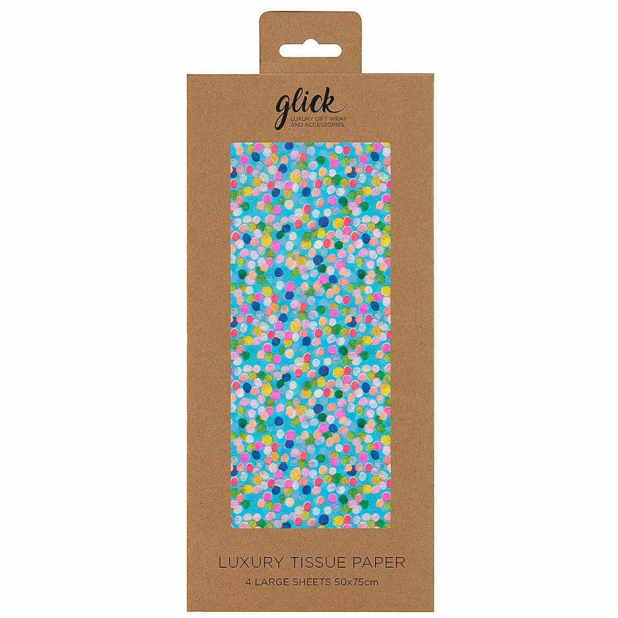 Tissue Paper | Glick Glick Paper Salad Spotty Blue Tissue Paper