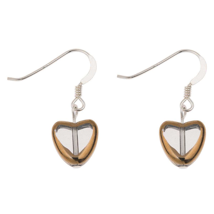 Earrings | Carrie Elspeth Carrie Elspeth Clear Gold Edged Hearts Earrings