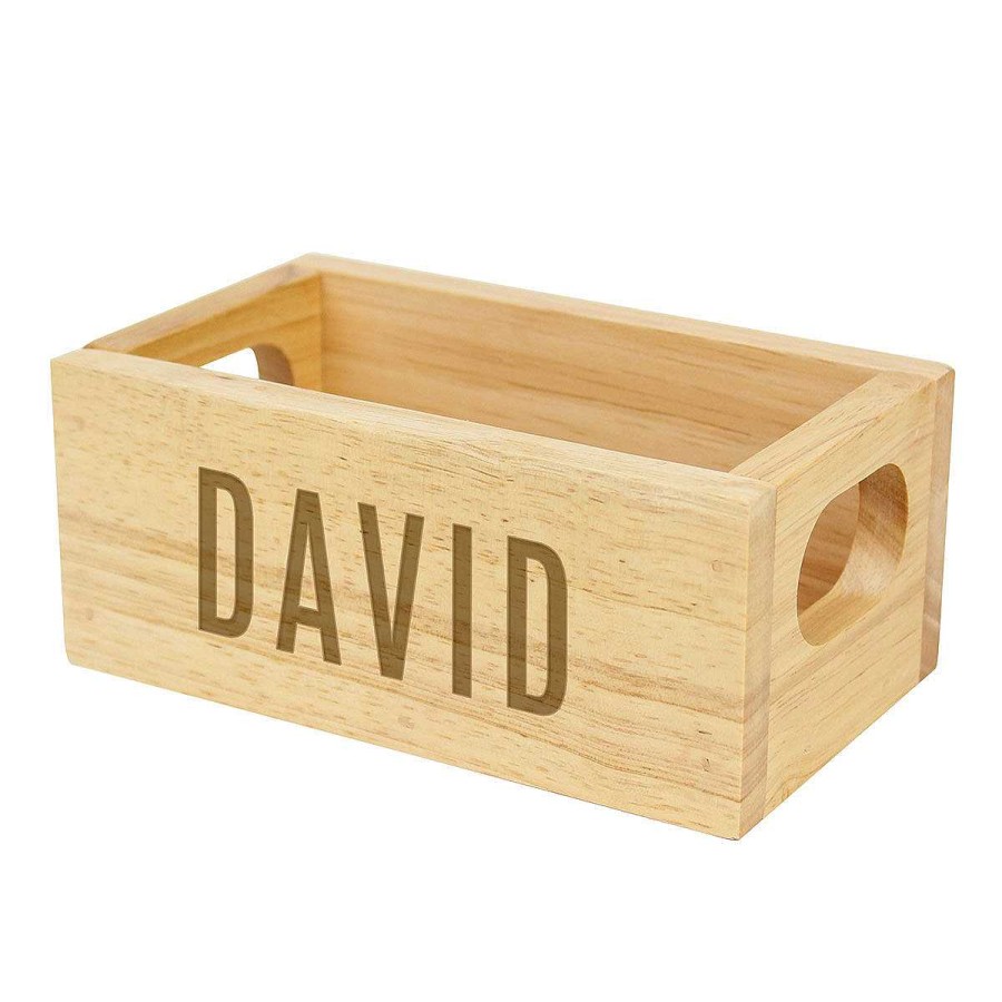 Keepsake Boxes | Temptation Gifts Personalised Name Mini Wooden Crate