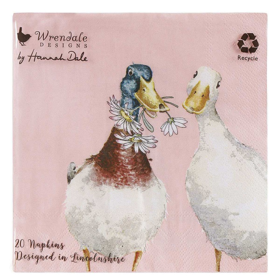 Lunch & Picnic | Wrendale Wrendale Not A Daisy Goes By Duck Set Of 20 Lunch Napkins