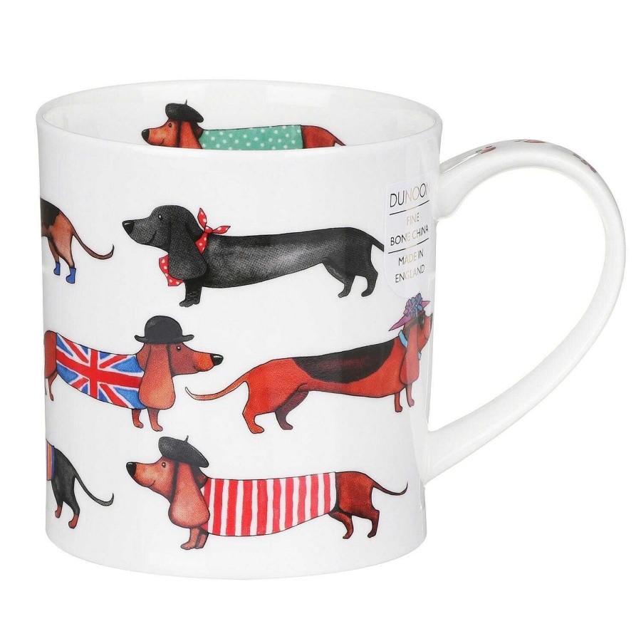 Pet Accessories | Dunoon Dunoon Dashing Dogs Sausage Dogs Orkney Shape Mug