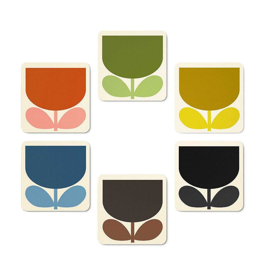 Coasters & Placemats | Orla Kiely Orla Kiely Block Flower Set Of 6 Coasters